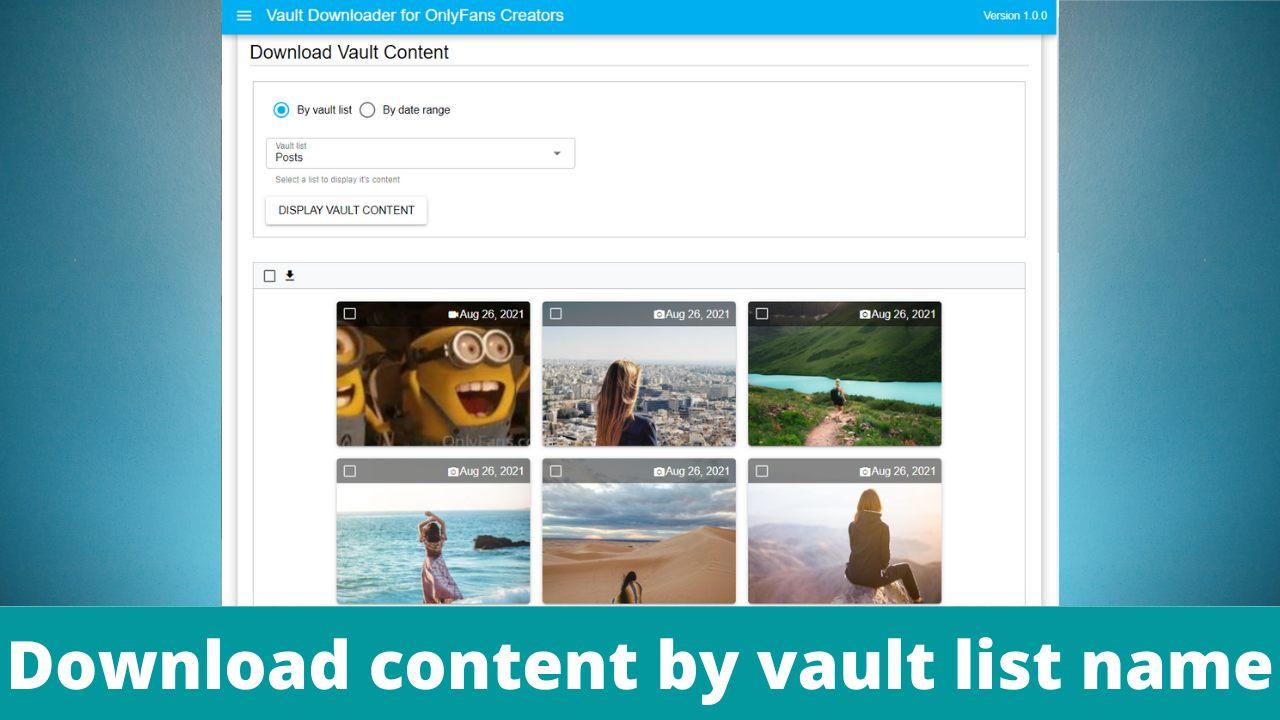 Vault Downloader for OnlyFans - Download by vault lists