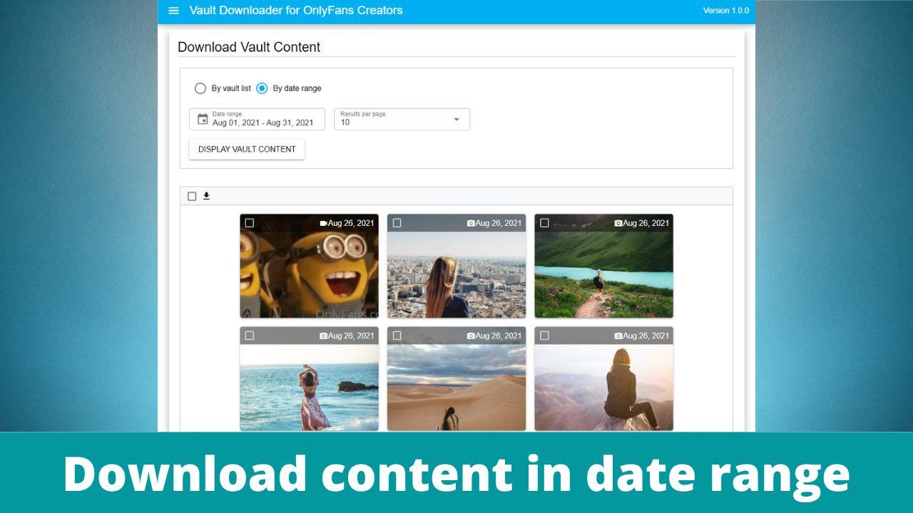 Vault Downloader for OnlyFans - Download by date range